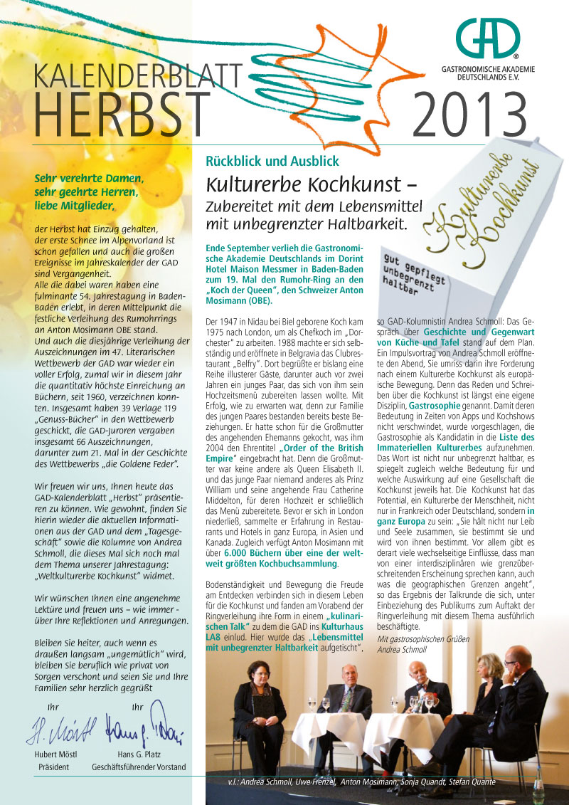 Kalenderblatt Herbst 2013