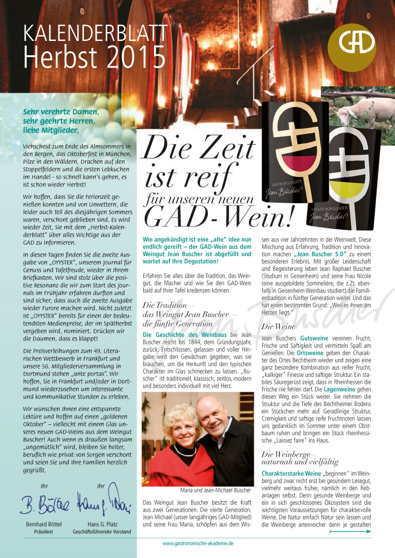 Kalenderblatt Herbst 2015