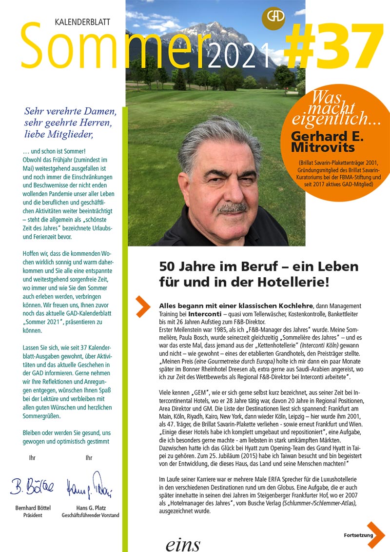 Kalenderblatt Sommer 2021